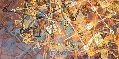 Handmade background. Wall painting. Wide brush. Color texture. Canvas surface. Backdrop material. Painterly mix. Modern art. 2d illustration. Colorful pattern. Oil painting. 