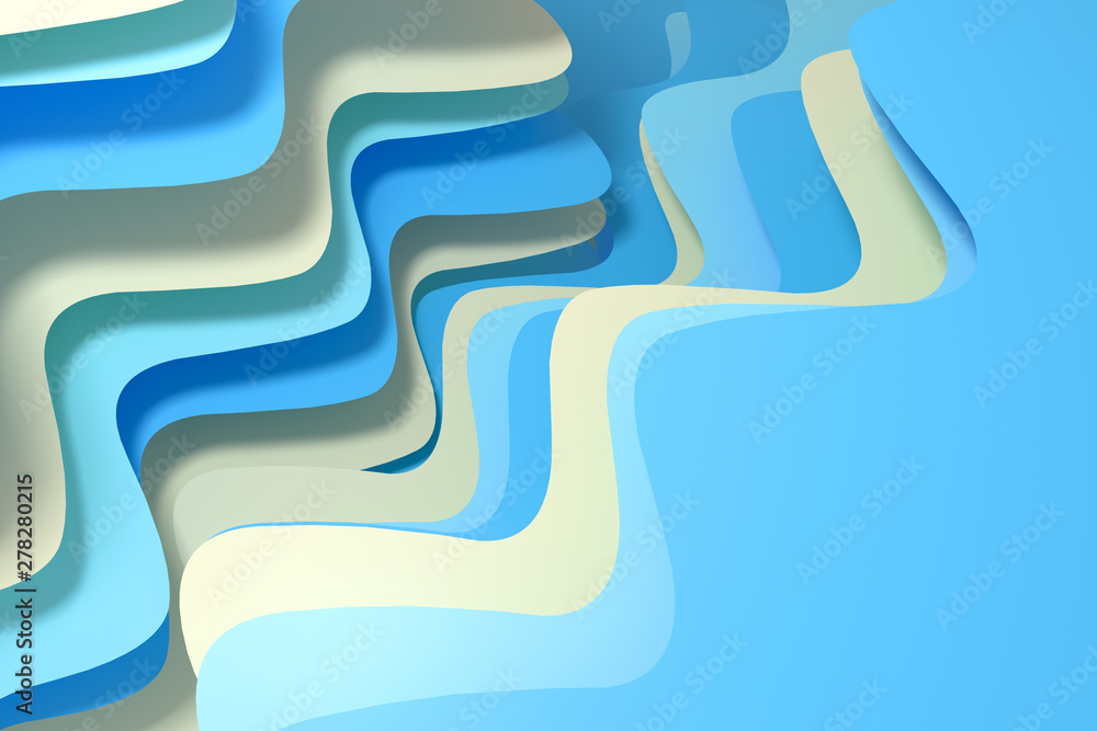 Poster 3d rendering curve paper background, tint color background