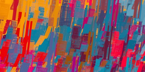 Obraz premium Handmade background. Oil painting. Colorful pattern. Modern art. Wall painting. Backdrop material. Canvas surface. Wide brush. Painterly mix. 2d illustration. Color texture. 