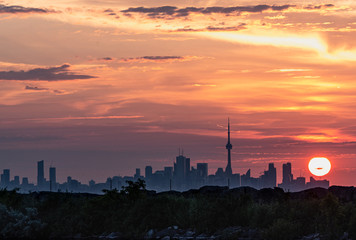 Toronto sunrise during summer