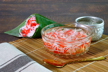 Cendol : Cendol is an iced sweet dessert, contains colorful rice noodles in sugar syrup. Popular in...