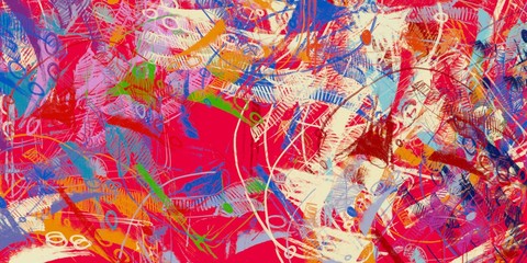 Wide brush. Handmade background. Color texture. Canvas surface. Colorful pattern. Backdrop material. Abstract. Wall painting. Oil painting. Modern art. 2d illustration. 