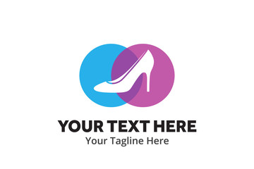 ladies shoes logo , ladies shoes simple logo creative design in flat style with color . shoes logo creative design for identity and business