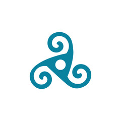 abstract spinner spiral blue logo  ocean sea water spiral illustration design 