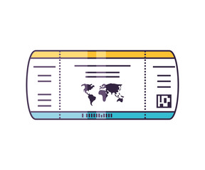 ticket flight document travel icon