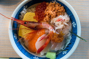 A traditional Japanese seafood rice