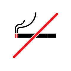 stop smoking no smoking forbidden sign symbol logo cigarettes one line style