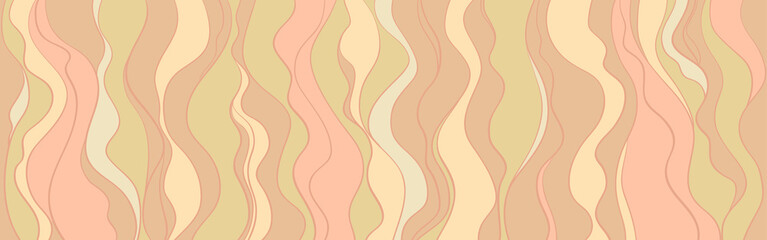 Seamless wallpaper on horizontally surface. Colorful wavy background. Hand drawn waves. Stripe texture with many lines. Waved pattern. Colored illustration for banners, flyers or posters