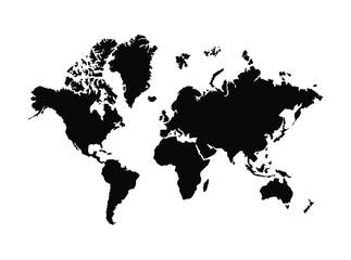 world map vector . world map template . world silhouette . black world map . flat earth maps