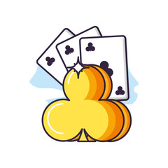poker casino game cards with clover symbol