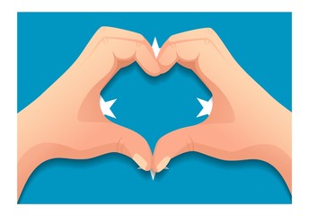 Obraz premium Micronesia flag and hand heart shape