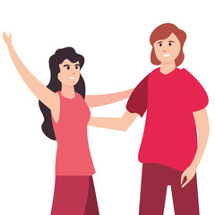 Obraz premium man and woman happy young people