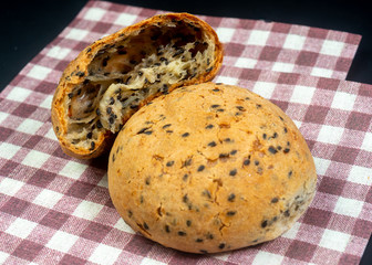 Japanese Mochi Buns on Checkered Serviette