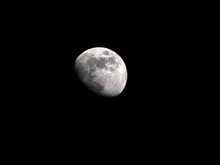 Seventy two percent of waxing gibbous moon