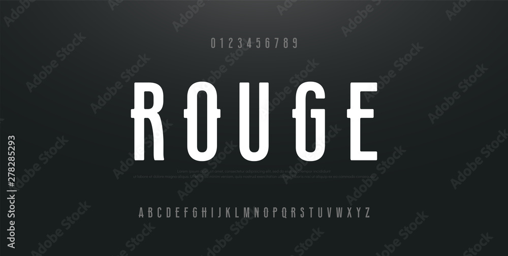 Poster urban modern alphabet font and number. typography simple condensed high, tall multi purpose typeface