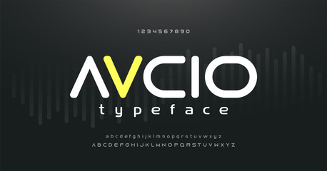 digital music modern alphabet and number fonts. Typography electronic dance music future creative font and numbers design concept. vector illustraion