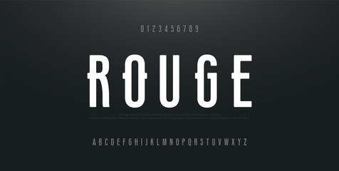 Urban Modern Alphabet Font and Number. Typography simple condensed high, tall multi purpose typeface style numbers fonts. vector illustration
