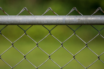 Close up view of chain link fence