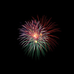 Beautiful fireworks with a black background: celebration with fireworks