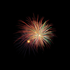 Beautiful fireworks with a black background: celebration with fireworks