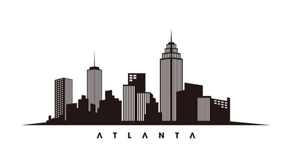 Atlanta skyline and landmarks silhouette vector