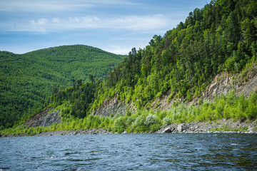 Valley Of The Mountain River Anyuy. Khabarovsk territory in the far East of Russia. The view of...