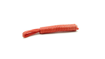 Red rope tied for a white background