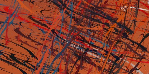 Fototapeta premium Wide brush. Color texture. Canvas surface. Painterly mix. Colorful pattern. Wall painting. Abstract. Handmade background. Oil painting. Modern art. 2d illustration. 