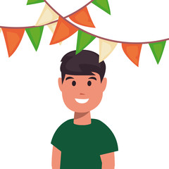 young man portrait on white background