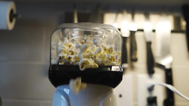 Popcorn popping in slow motion
