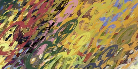 Wall painting. Abstract. Backdrop material. Canvas surface. Wide brush. Painterly mix. Handmade background. Modern art. Oil painting. Colorful pattern. 2d illustration. 
