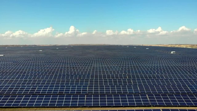 Photovoltaic power station, inspection of large solar park