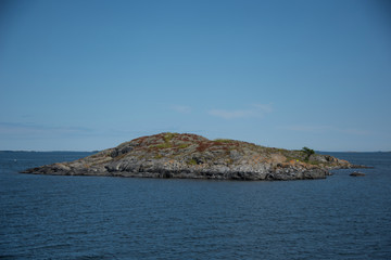 Skerries and islands in the Stockholm northen archipelago a sunny summer day at the island Furusund and Yxlan