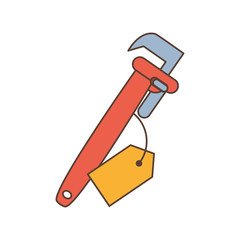 wrench tool with price tag hanging