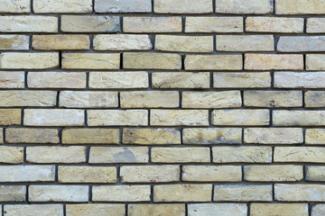 High resolution cream brick wall texture. Brick wall background