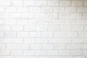white paint vintage brick wall for background texture design purpose