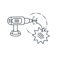 electric drill tool with price tag hanging
