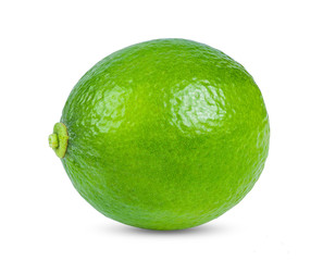 Fresh lime isolated on white background. full depth of field