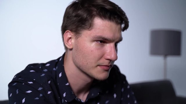 Millennial Caucasian Boy Experiencing Loss is hyperventilating