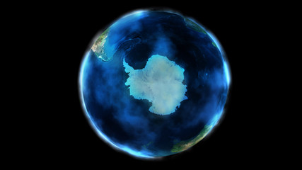 Fototapeta na wymiar The day half of the Earth from space showing Antarctica.