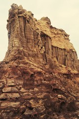 Ethiopia. The parched sea. The rocks in this photo were made of salt and at the top you can see the silt. 