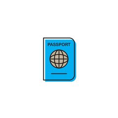 Passport vector icon, isolated on white background