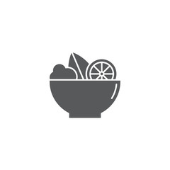 Salad bowl vector icon isolated on white background