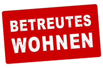 nlsb765 NewLongStampBanner nlsb - german text - Betreutes Wohnen: Stempel / einfach / rot / Vorlage - 1komma5zu1 - new-version - xxl g8070