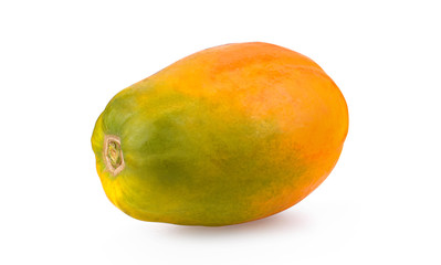 ripe papaya isolated on a white background