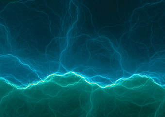 green and blue abstract fractal lightning