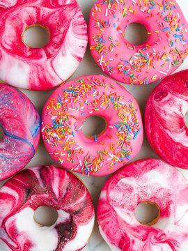 Set of pink donuts