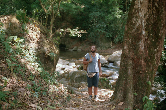 Man in a Colombian jungle