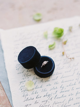 Beautiful ring in a ring box