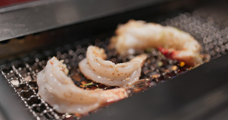 Grill seafood in Japanese restaurant